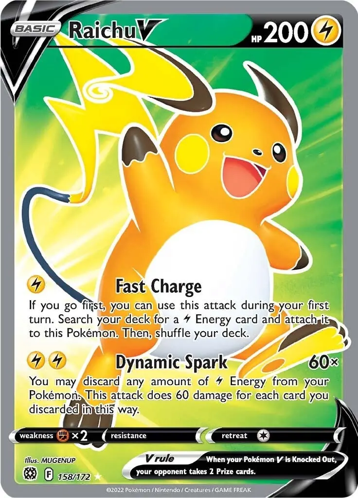 Raichu V (Full Art) (158/172) (Swsh09) 1