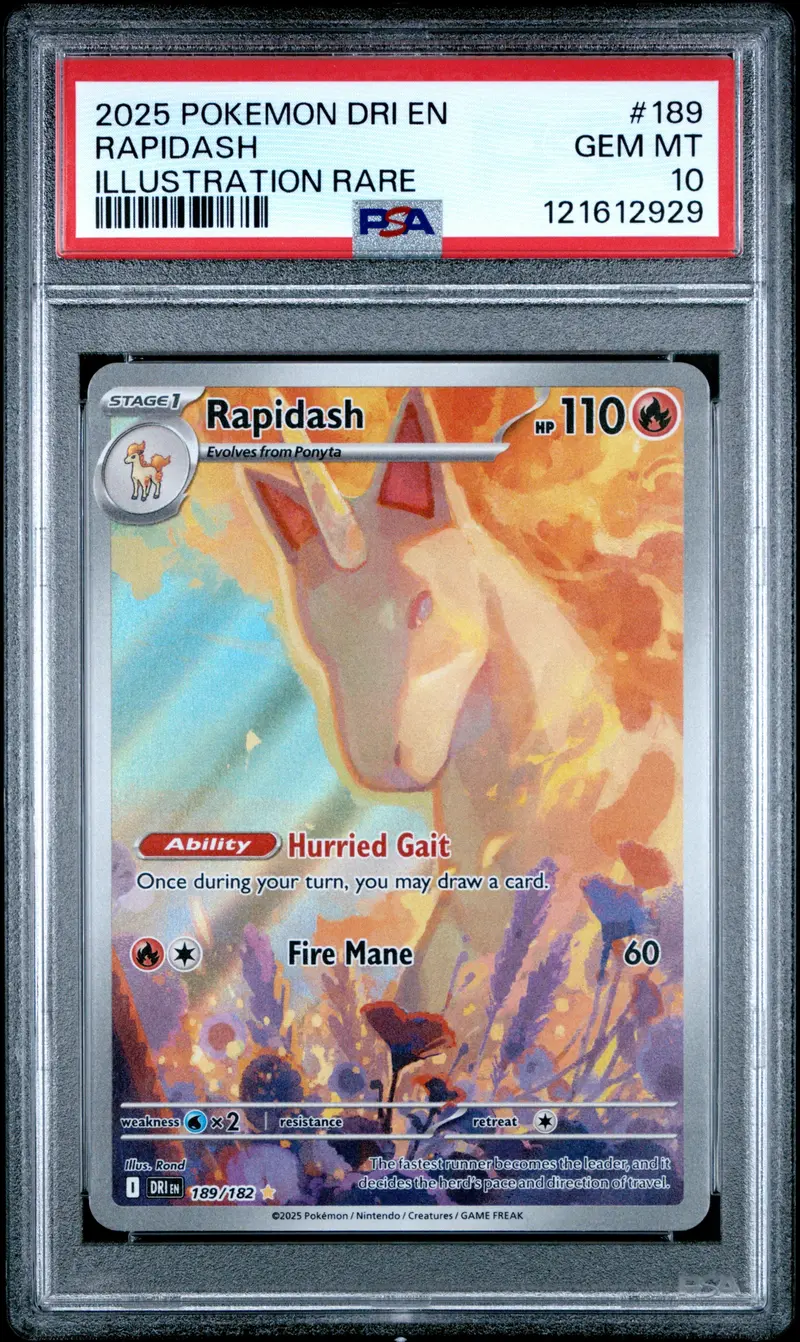 Rapidash Illustration Rare 2025 Pokemon Dri En-Destined Rivals Psa Gem Mt 10 1