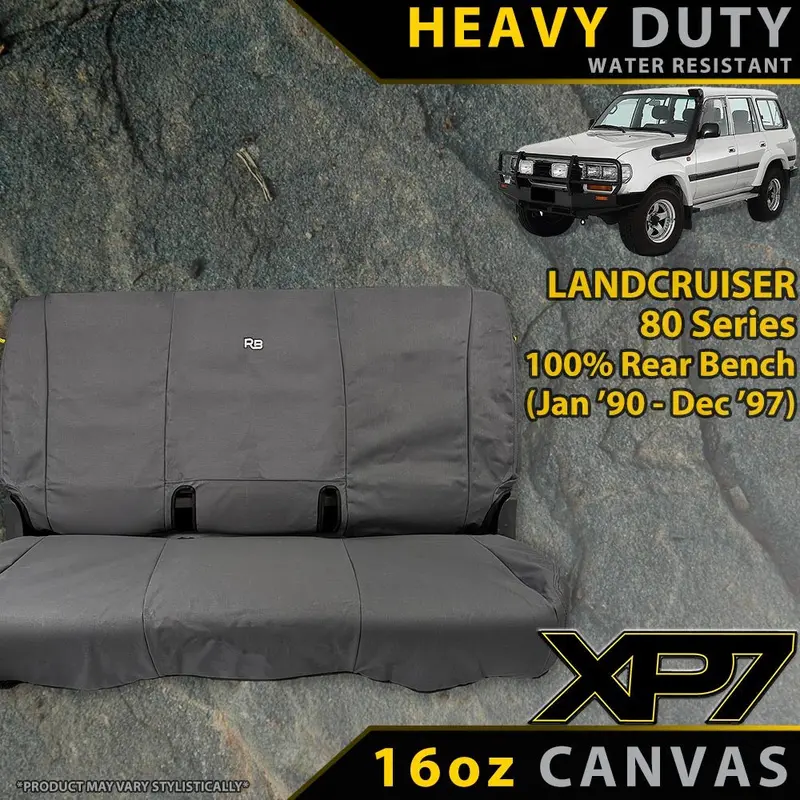 Razorback 4X4 Xp7 Heavy Duty Canvas Rear Row (100% Rear Bench) Seat Covers Suitable For A Toyota Landcruiser 80 Series (Made To Order) 1
