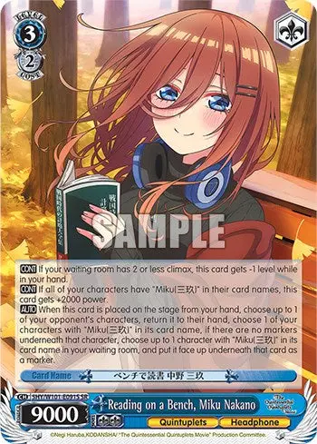 Reading On A Bench, Miku Nakano (5Hy/W101-E091s Sr) [The Quintessential Quintuplets Movie] 1