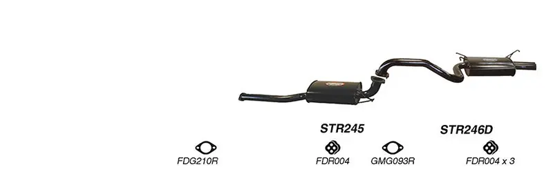 Redback Exhaust 2 1/2" Cat Back System For Ford Fairmont (01/2002 - 04/2008), Falcon (01/2002 - 04/2008) 1