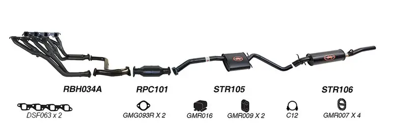 Redback Exhaust 2 1/2" Complete System  For Holden Commodore (04/1995 - 08/1997),Calais (1995 - 1997) 1