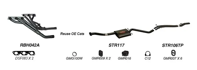 Redback Exhaust 2 1/2" System (Reuse Oe Cats) For Holden Commodore (04/1995 - 08/1997),Calais (04/1995 - 1997) 1