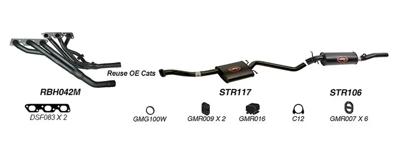 Redback Exhaust 2 1/2" System (Reuse Oe Cats)  For Holden Commodore (1995 - 08/1997),Calais (1995 - 1997) 1