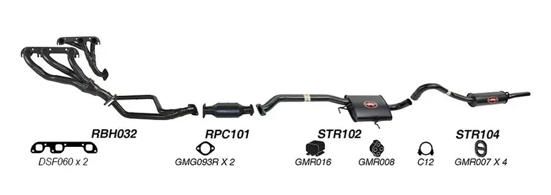 Redback Exhaust System For Holden Commodore 08/1988 - 04/1995 Calais 08/1988 - 1995 1