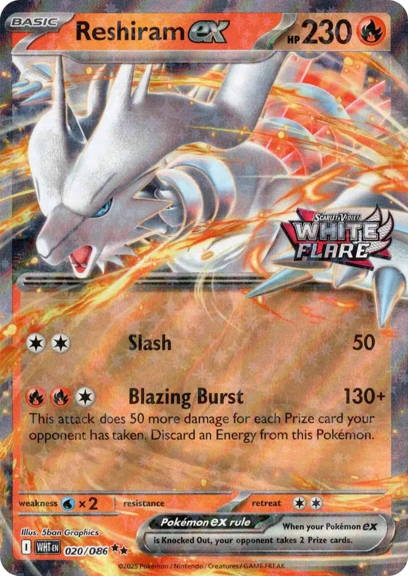 Reshiram Ex (White Flare Stamped) (020/086) (Mcap) 1