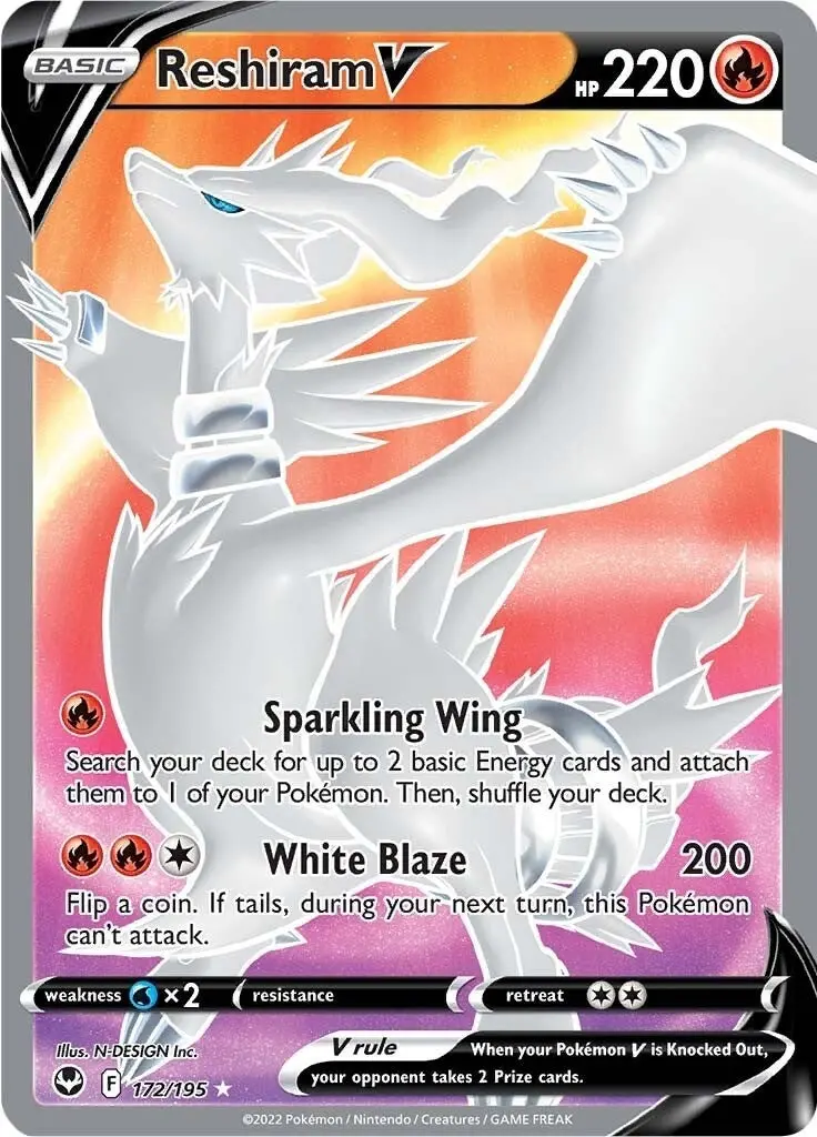 Reshiram V (Full Art) (172/195) (Swsh12) 1