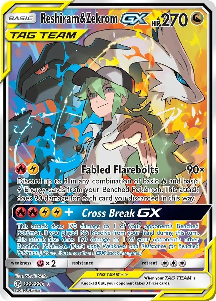 Reshiram & Zekrom Gx (Full Art) (222/236) (Sm12) 1