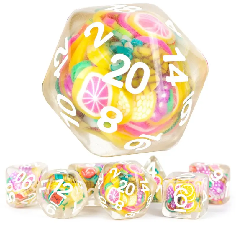 Resin Poly Dice Set - 7Pc (Fruit) 1
