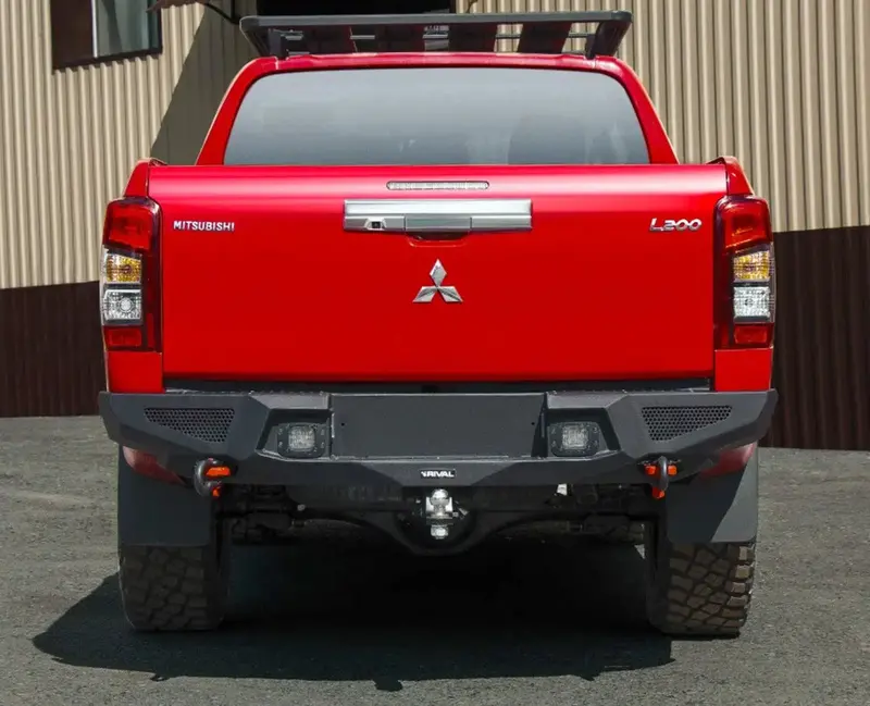 Rival Rear Bar To Suit Mitsubishi Triton Mr 2019-2022 With 2 Rival Square Spot Lights 1