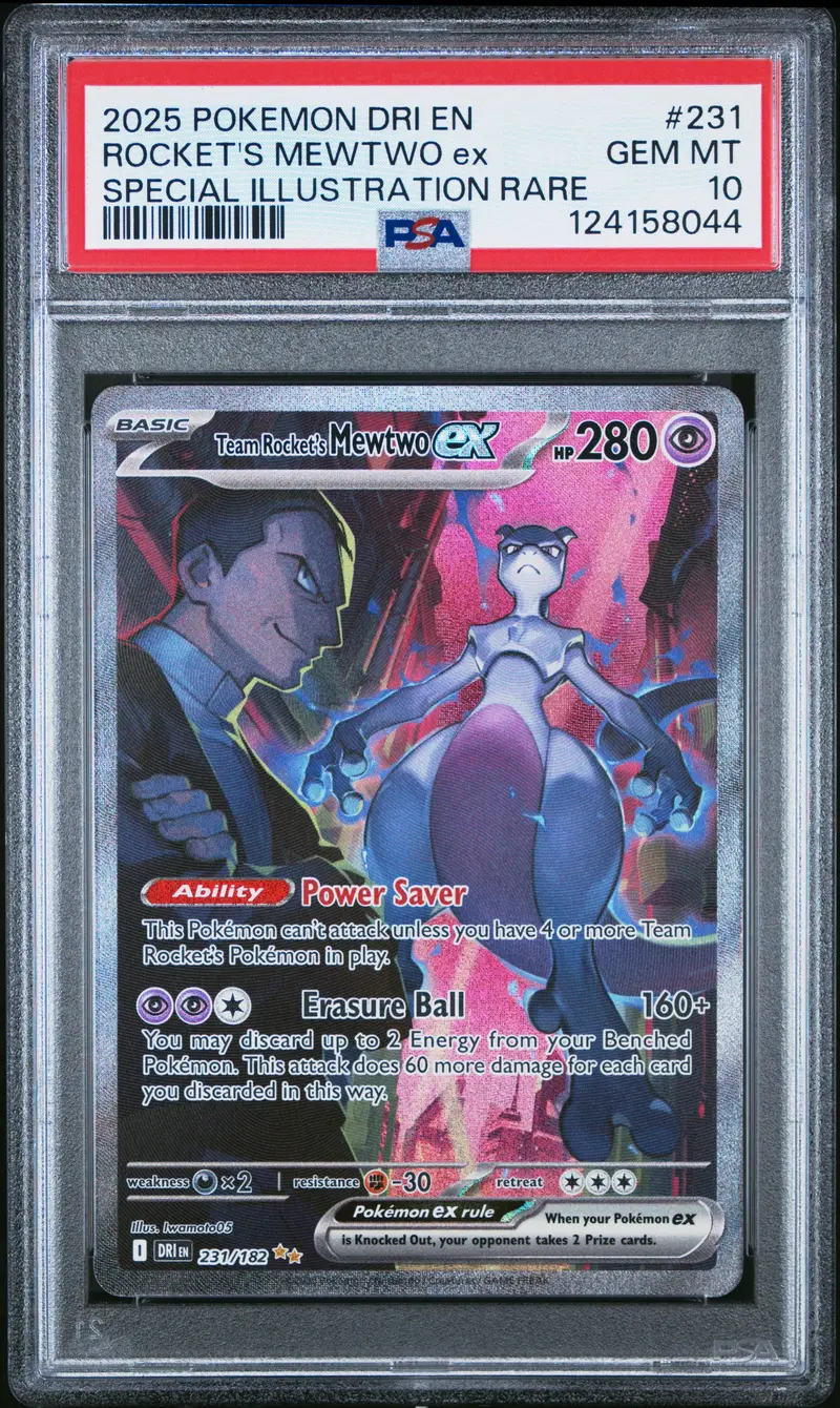 Rocket's Mewtwo Ex Special Illustration Rare 2025 Pokemon Dri En-Destined Rivals Psa Gem Mt 10 1