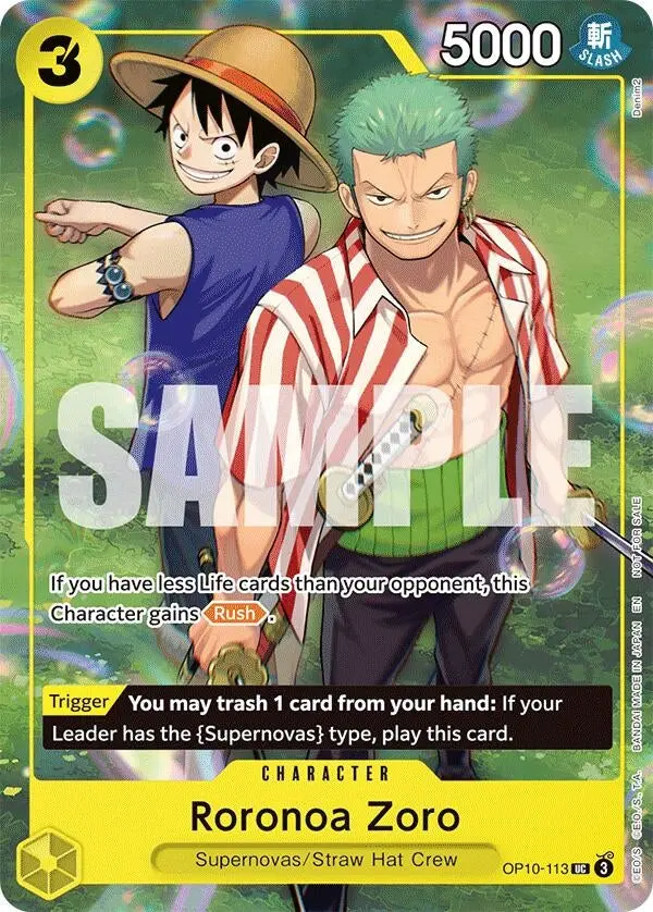 Roronoa Zoro (Learn Together Deck Set - Set Sail Event) (Op10-113) (Op-Pr) 1