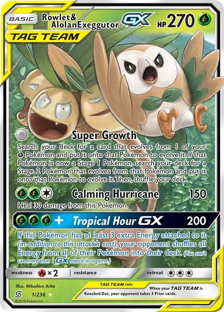 Rowlet & Alolan Exeggutor Gx (1/236) (Sm11) 1