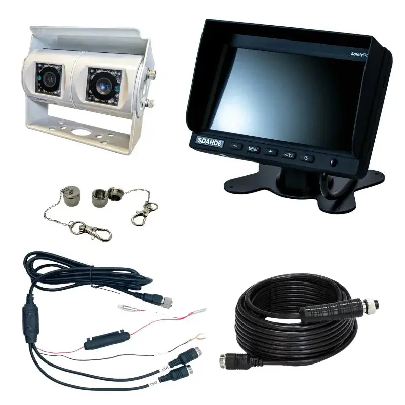 Safety Dave 6” Monitor Rv Dash Camera Kit - Dual White Ahd Cameras 1