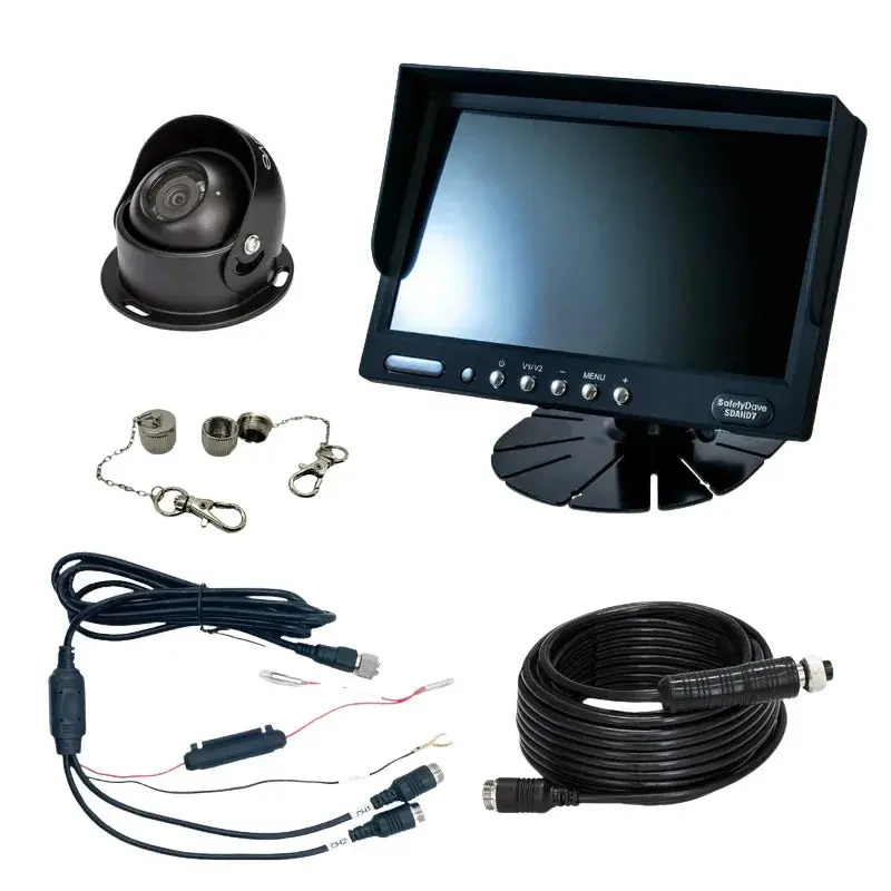 Safety Dave 7" Ahd Dash Monitor & Black Camera,Cable,Mounts & Powerloom 1