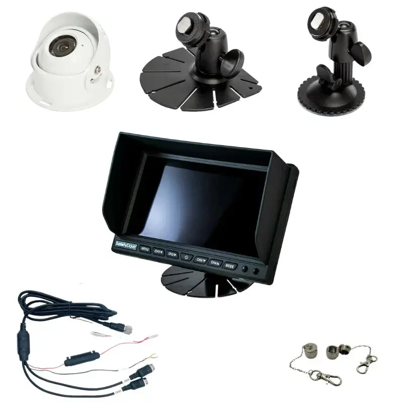 Safety Dave 7" Dash Quad Ahd Monitor & White Camera,Cable,Mounts & Powerloom 1
