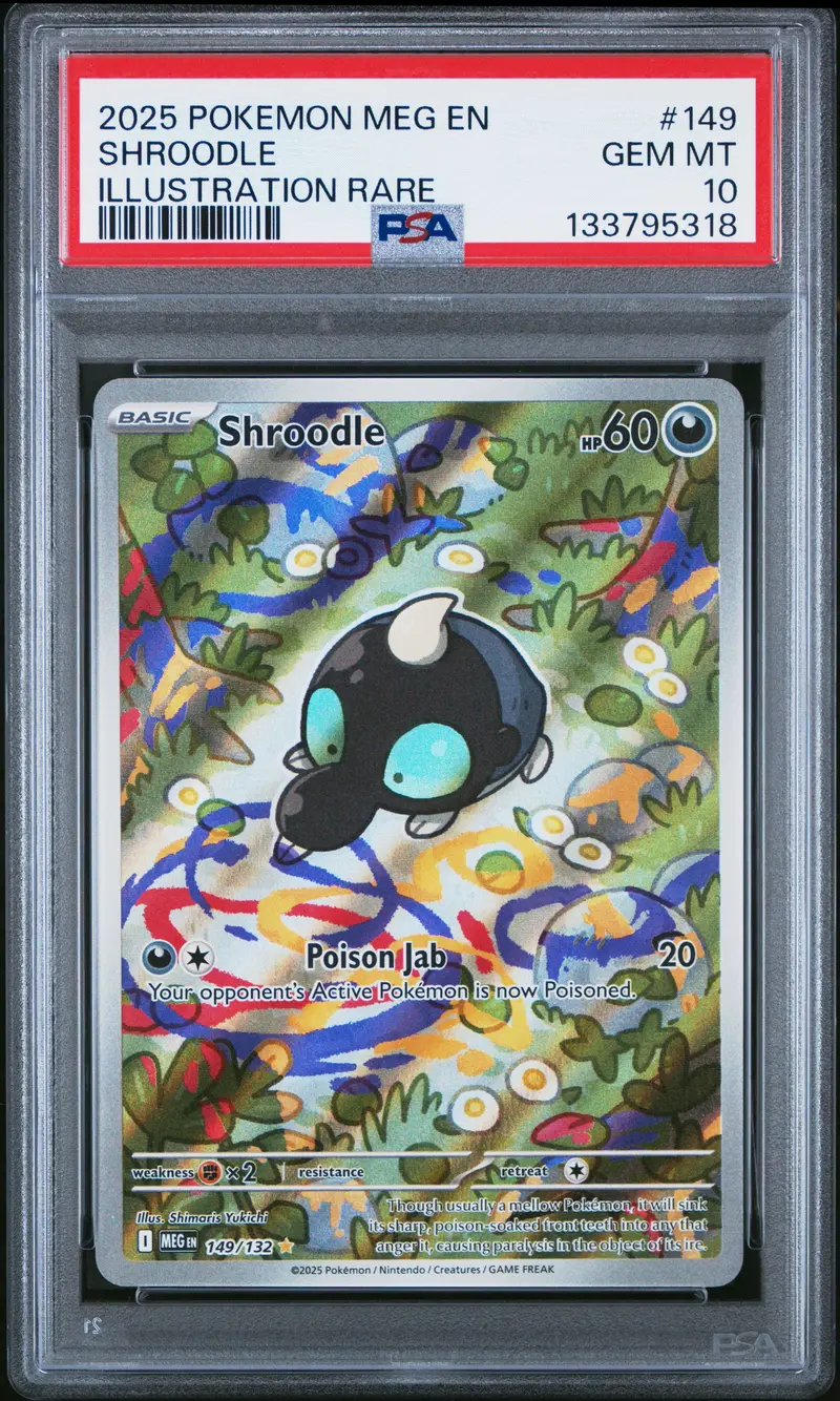 Shroodle Illustration Rare 2025 Pokemon Meg En-Mega Evolution Psa Gem Mt 10 1