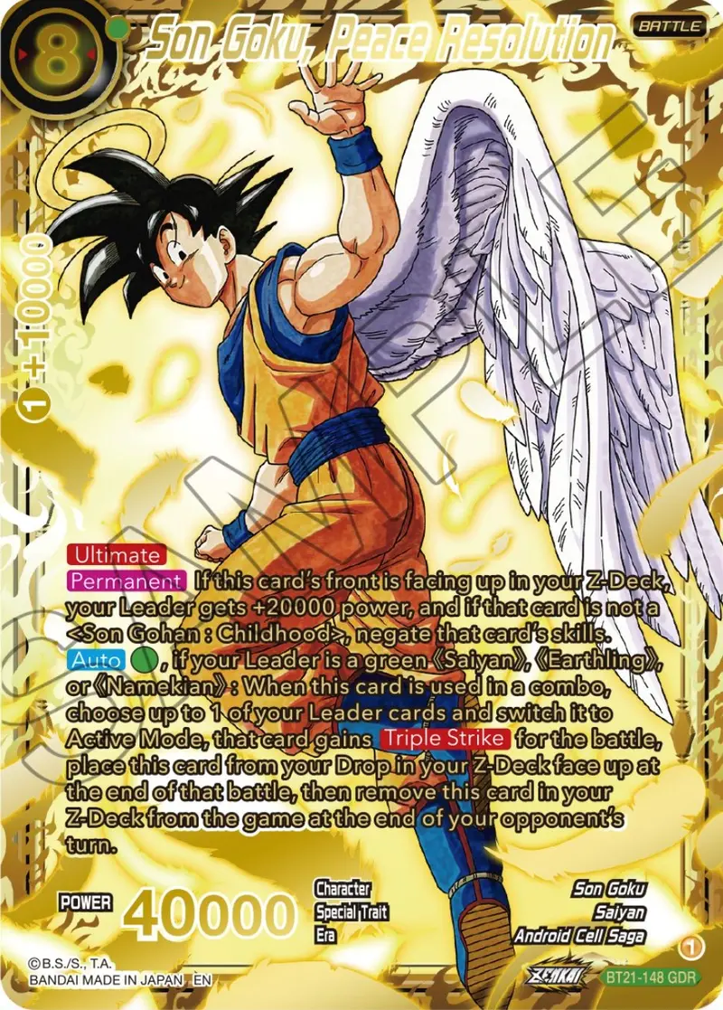 Son Goku, Peace Resolution (God Rare) (Bt21-148) [Wild Resurgence] 1
