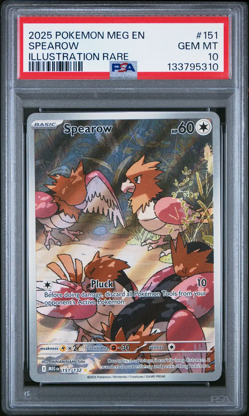 Spearow Illustration Rare 2025 Pokemon Meg En-Mega Evolution Psa Gem Mt 10 1