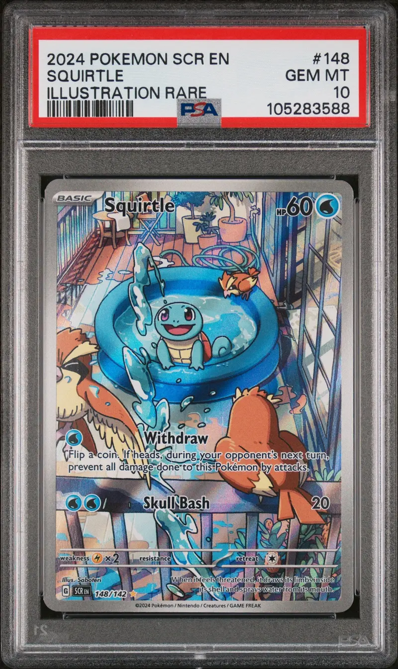 Squirtle Illustration Rare 2024 Pokemon Scr En-Stellar Crown Psa Gem Mt 10 1