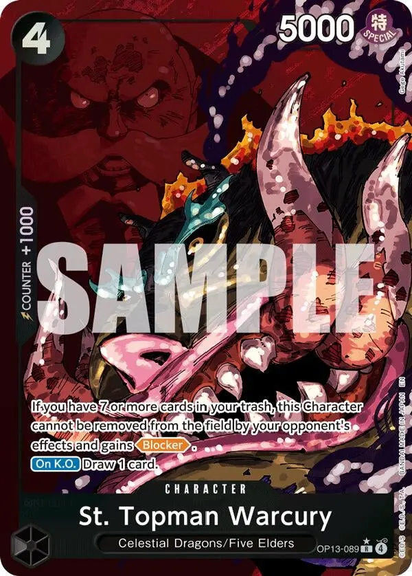 St. Topman Warcury (Alternate Art) (Op13-089) (Op13) 1