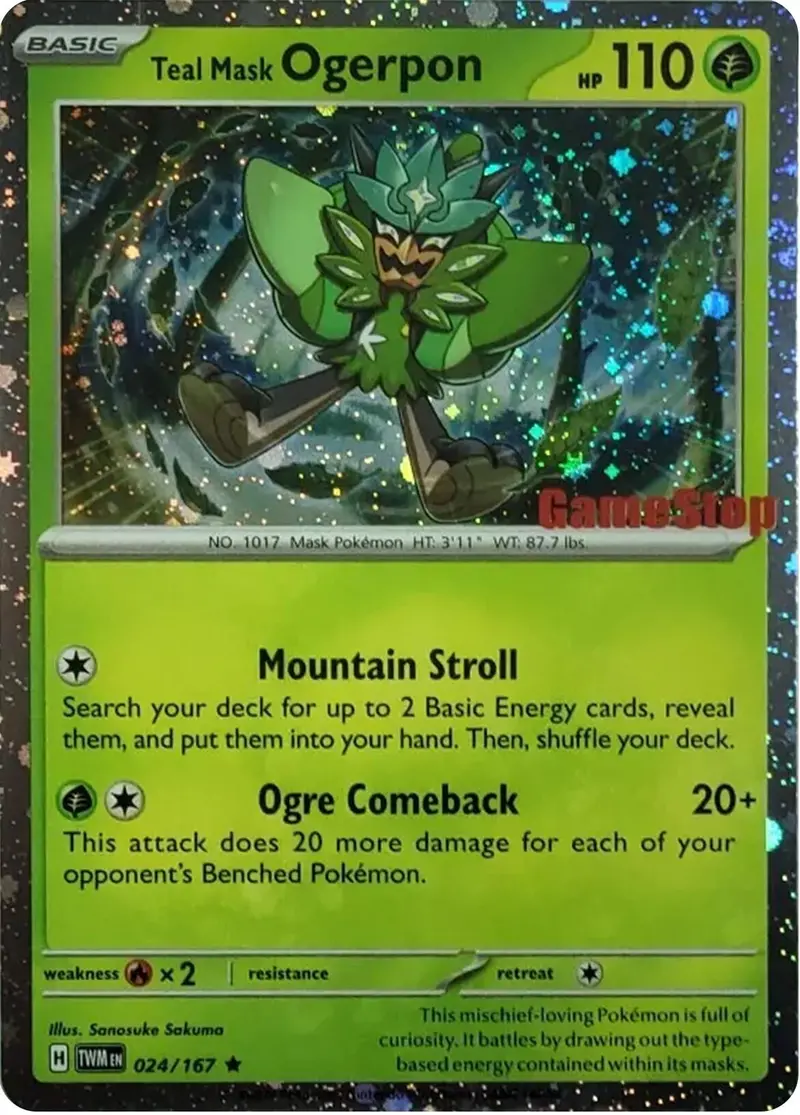 Teal Mask Ogerpon (Cosmos Holo) (Gamestop Exclusive) (024/167) (Mcap) 1