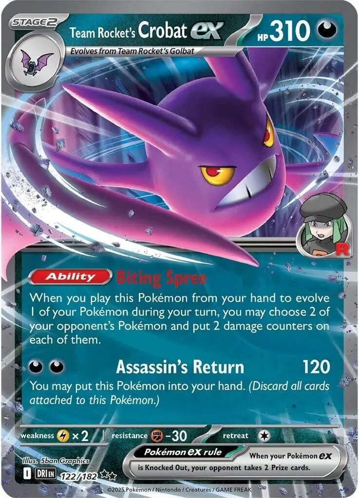 Team Rocket's Crobat Ex (122/182) (Dri) 1