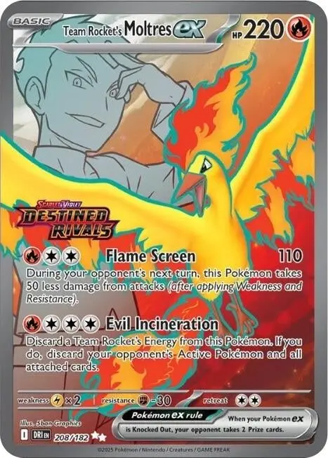 Team Rocket's Moltres Ex - 208/182 (Destined Rivals Stamp) (208/182) (Mcap) 1