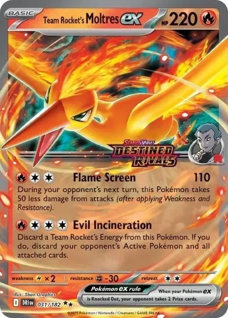 Team Rocket's Moltres Ex - 31/182 (Destined Rivals Stamp) (031/182) (Mcap) 1
