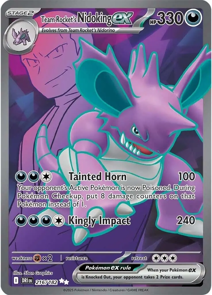 Team Rocket's Nidoking Ex (216/182) (Dri) 1