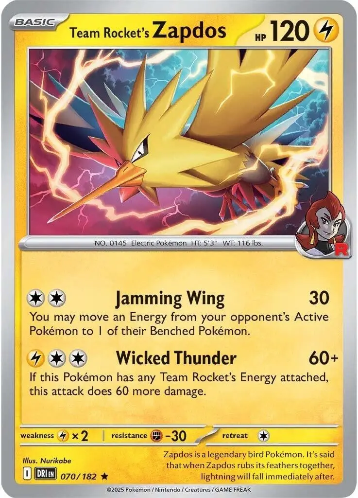 Team Rocket's Zapdos (070/182) (Dri) 1