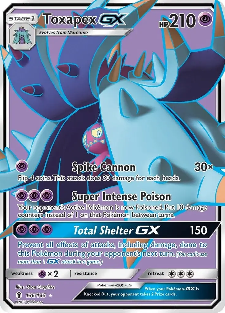 Toxapex Gx (Full Art) (136/145) (Sm02) 1