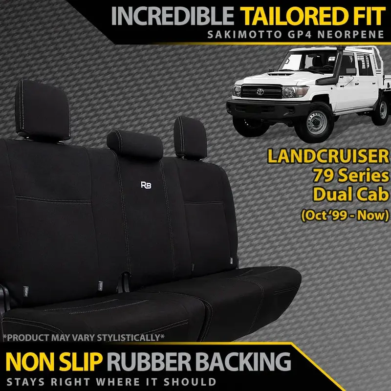 Toyota Lc 79 Series Dual Cab Neoprene Rear Row Seat Covers (Available) 1
