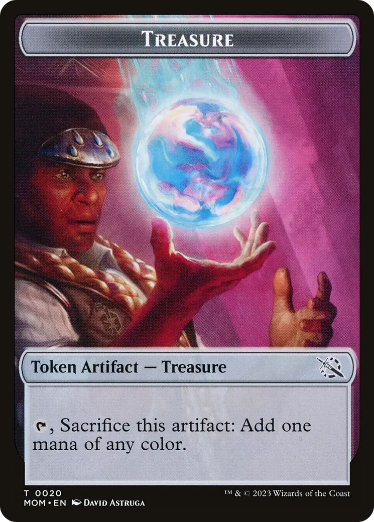 Treasure (20) // Teferi Akosa Of Zhalfir Emblem Double-Sided Token [March Of The Machine Tokens] 1