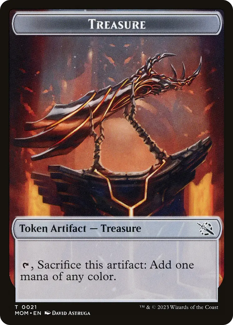 Treasure (21) // Teferi Akosa Of Zhalfir Emblem Double-Sided Token [March Of The Machine Tokens] 1