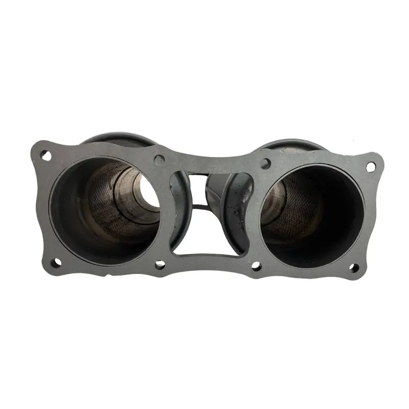 Twin 4" 6" Round  Resonator Assembly 304 Stainless Steel 2