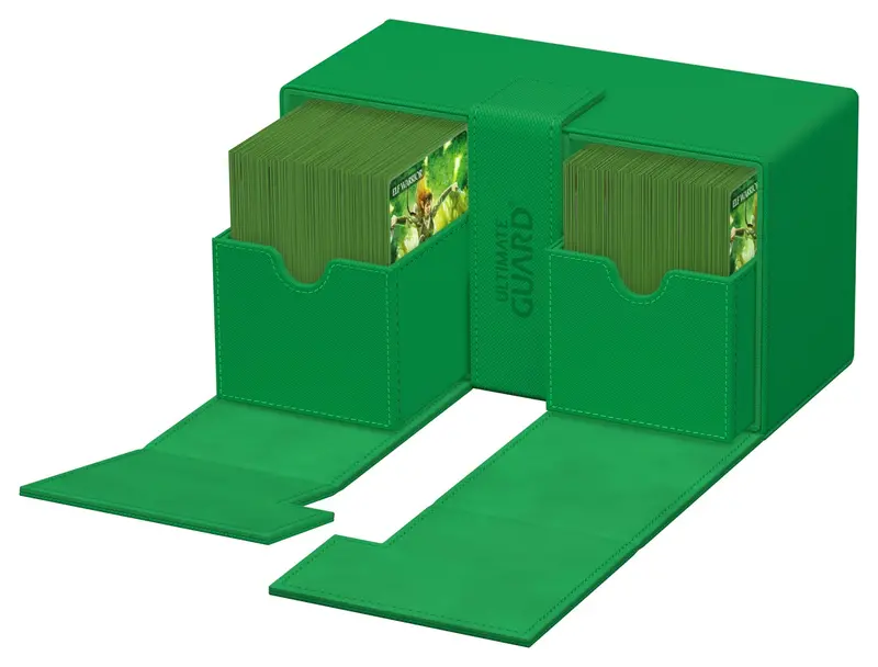 Ultimate Guard - Twin Flip'n'tray 200+ Xenoskin Deck Case - Green 1