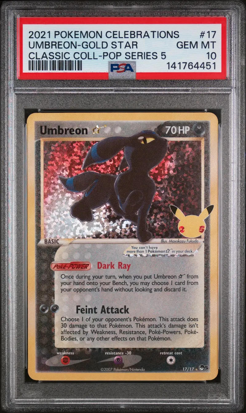 Umbreon-Gold Star Classic Coll-Pop Series 5 2021 Pokemon Celebrations Classic Collection Psa Gem Mt 10 1