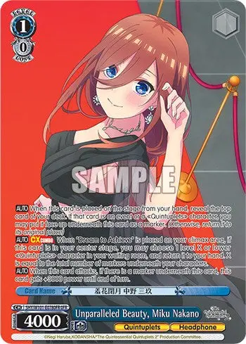 Unparalleled Beauty, Miku Nakano (5Hy/W101-E078ofr Ofr) [The Quintessential Quintuplets Movie] 1
