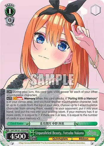 Unparalleled Beauty, Yotsuba Nakano (5Hy/W101-E024 Rr) [The Quintessential Quintuplets Movie] 1