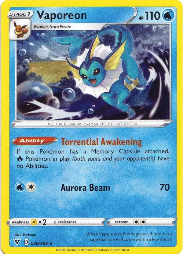 Vaporeon - 030/185 (Cosmos Holo) (030/185) (Mcap) 1