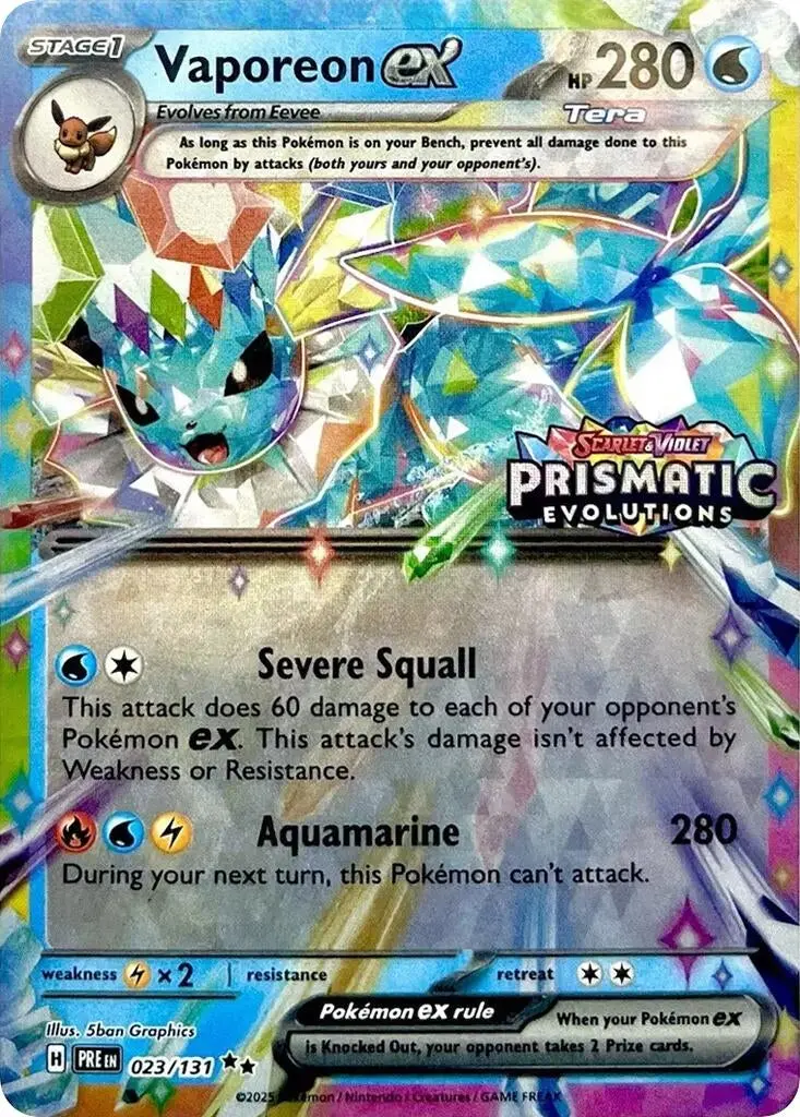 Vaporeon Ex - 023/131 (Prismatic Evolutions Stamp) (023/131) (Mcap) 1