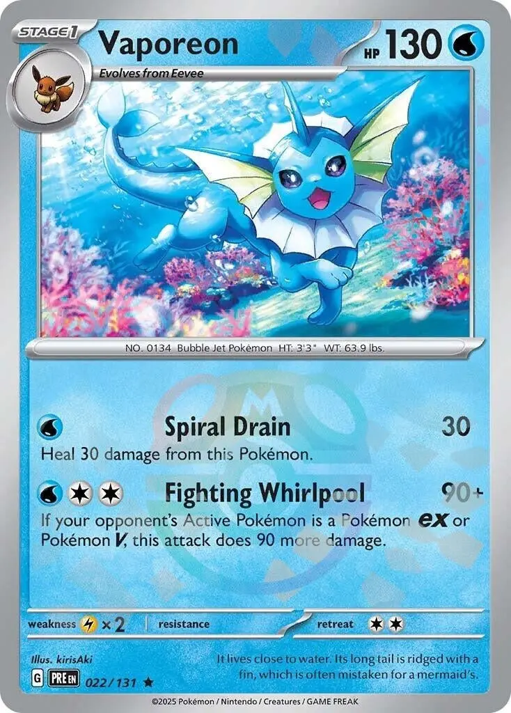 Vaporeon (Master Ball Pattern) (022/131) (Pre) 1