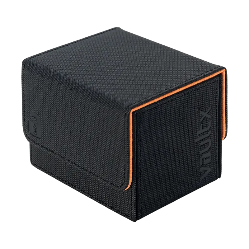 Vault X: Sideloading Deck Box 100+ Ct (Black / Electric Orange) 1