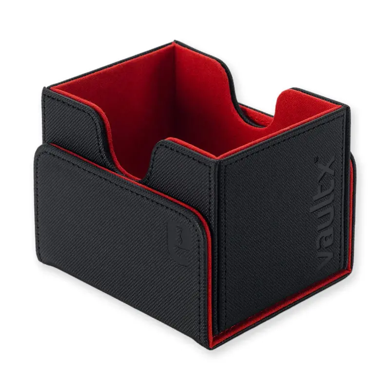 Vault X: Sideloading Deck Box 100+ Ct (Black / Electric Red) 2