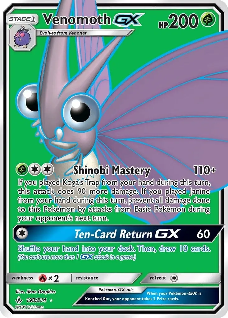 Venomoth Gx (Full Art) (193/214) (Sm10) 1