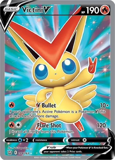 Victini V (Full Art) (144/163) (Swsh05) 1