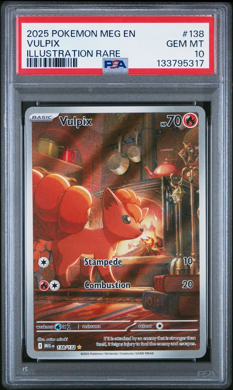 Vulpix Illustration Rare 2025 Pokemon Meg En-Mega Evolution Psa Gem Mt 10 1