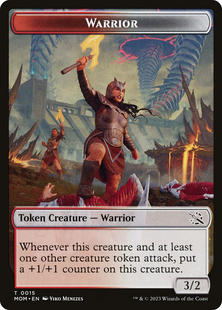 Warrior // Wrenn And Realmbreaker Emblem Double-Sided Token [March Of The Machine Tokens] 1