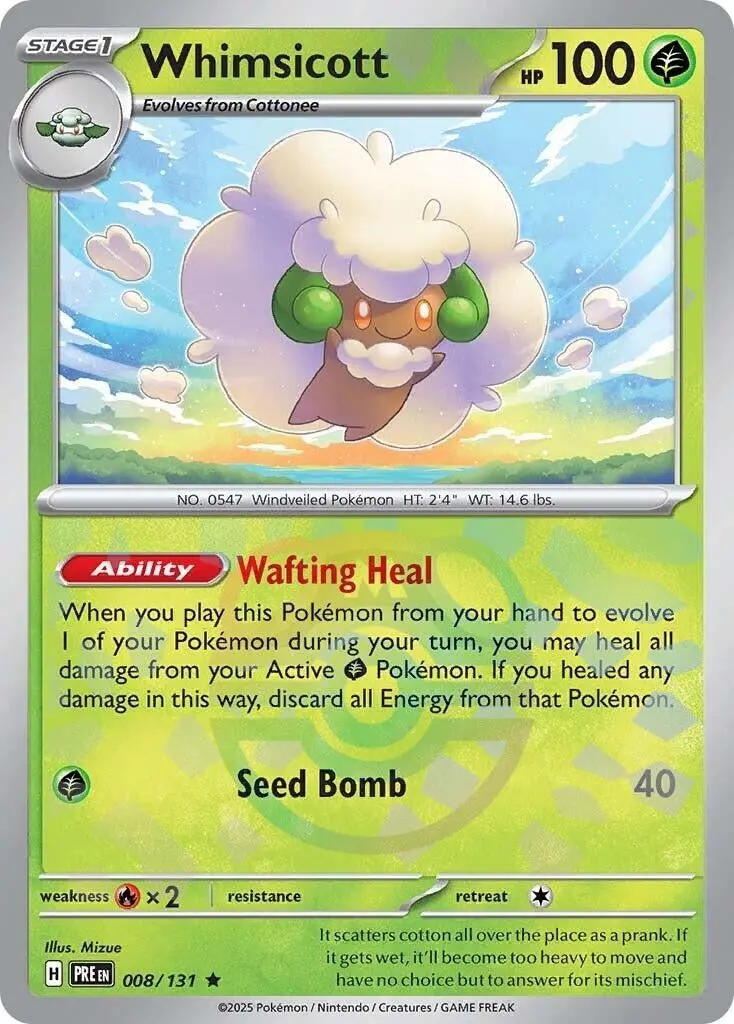 Whimsicott (Master Ball Pattern) (008/131) (Pre) 1
